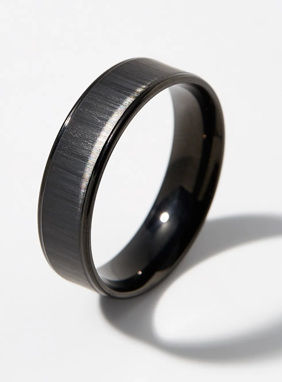 Black stainless-steel ring