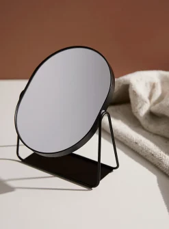 Black standing double-sided mirror