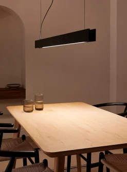 Black structured hanging lamp
