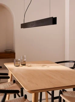 Black structured hanging lamp