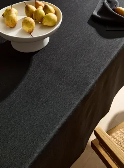 Black textured tablecloth