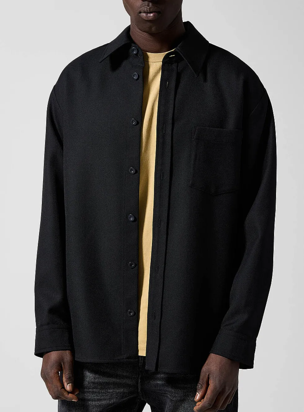 Black twill overshirt