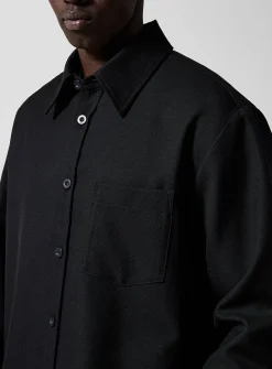 Black twill overshirt