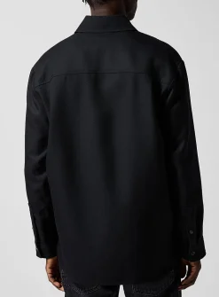 Black twill overshirt