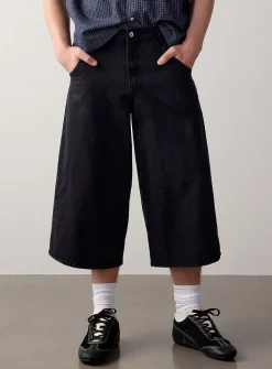 Black wash long jort