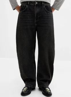Black wash loose jean