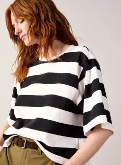 Black-and-white stripes organic cotton T-shirt