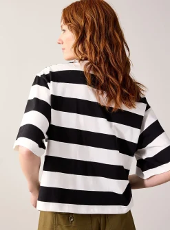 Black-and-white stripes organic cotton T-shirt
