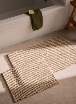 Bleached chenille bath mat