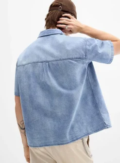 Bleached denim shirt