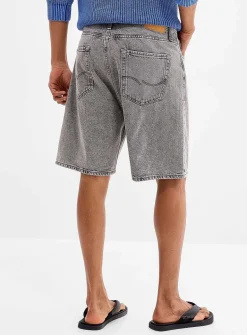Bleached grey denim Bermudas