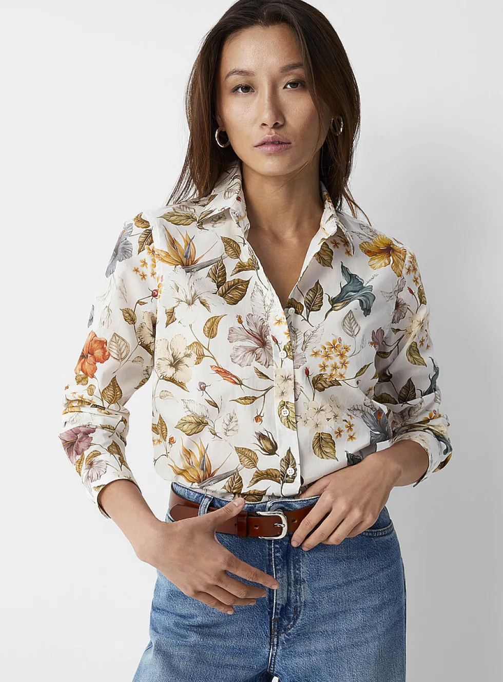 Blooming print shirt