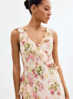 Blooming rose garden ruffled dress