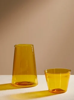 Blown glass carafe and glass set