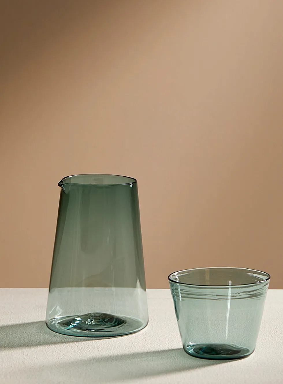 Blown glass carafe and glass set