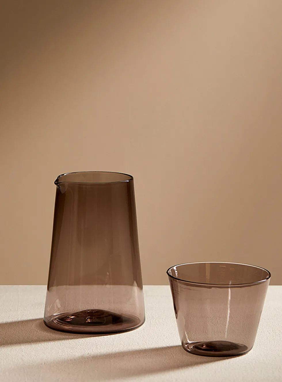 Blown glass carafe and glass set