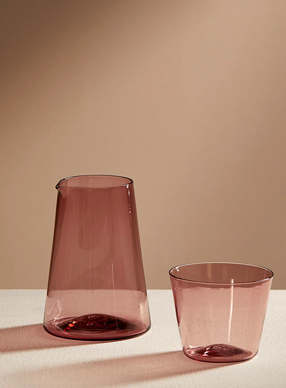 Blown glass carafe and glass set
