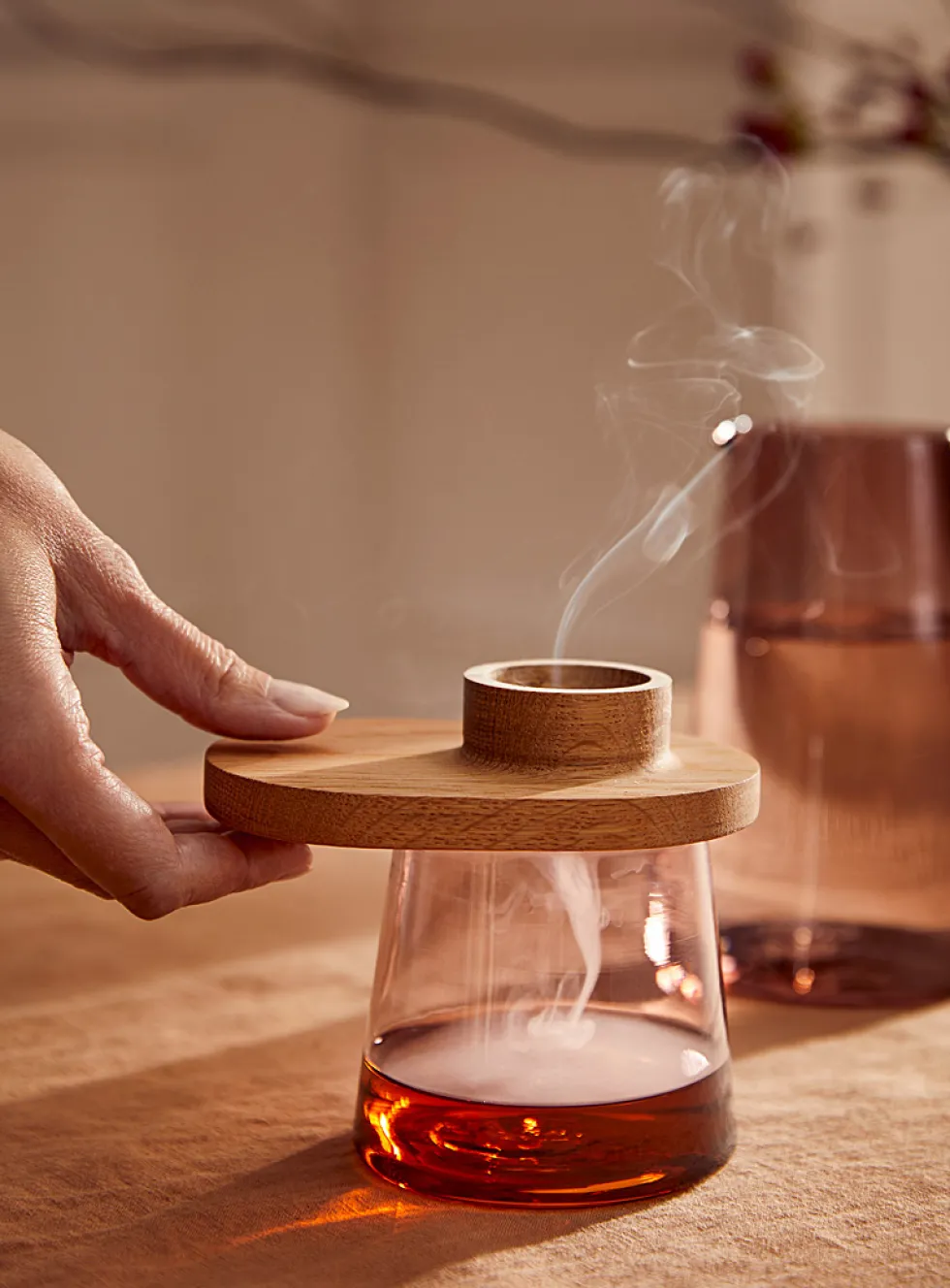 Blown glass carafe and glass set