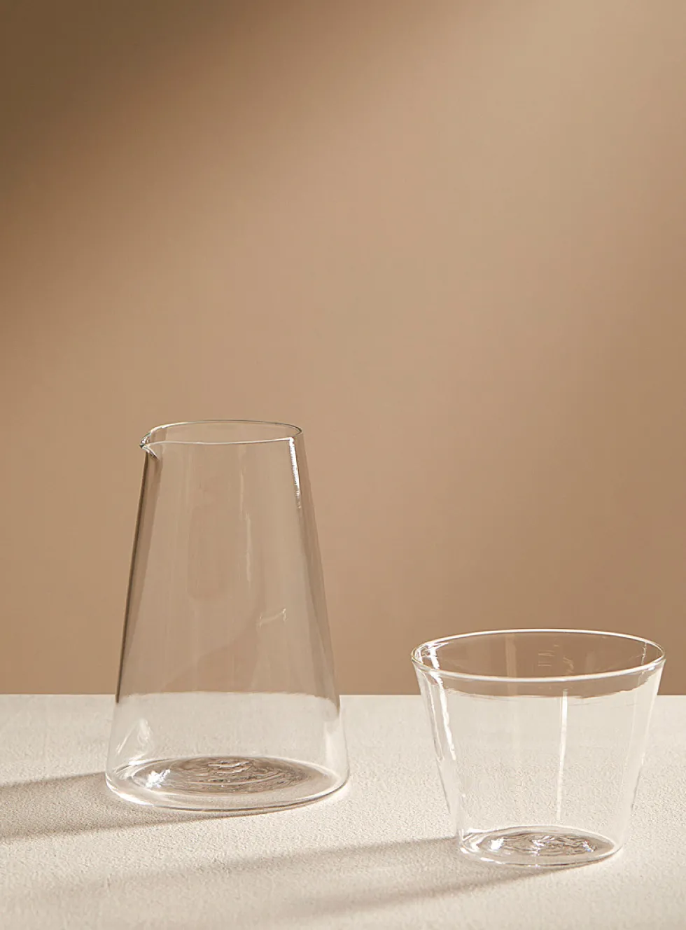 Blown glass carafe and glass set