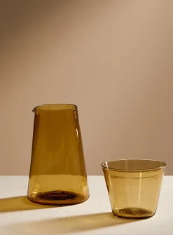Blown glass carafe and glass set