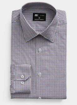 Blue and brown gingham shirt