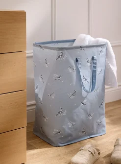 Blue birds laundry basket