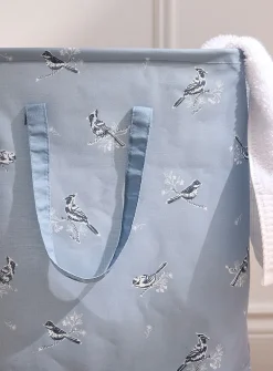Blue birds laundry basket