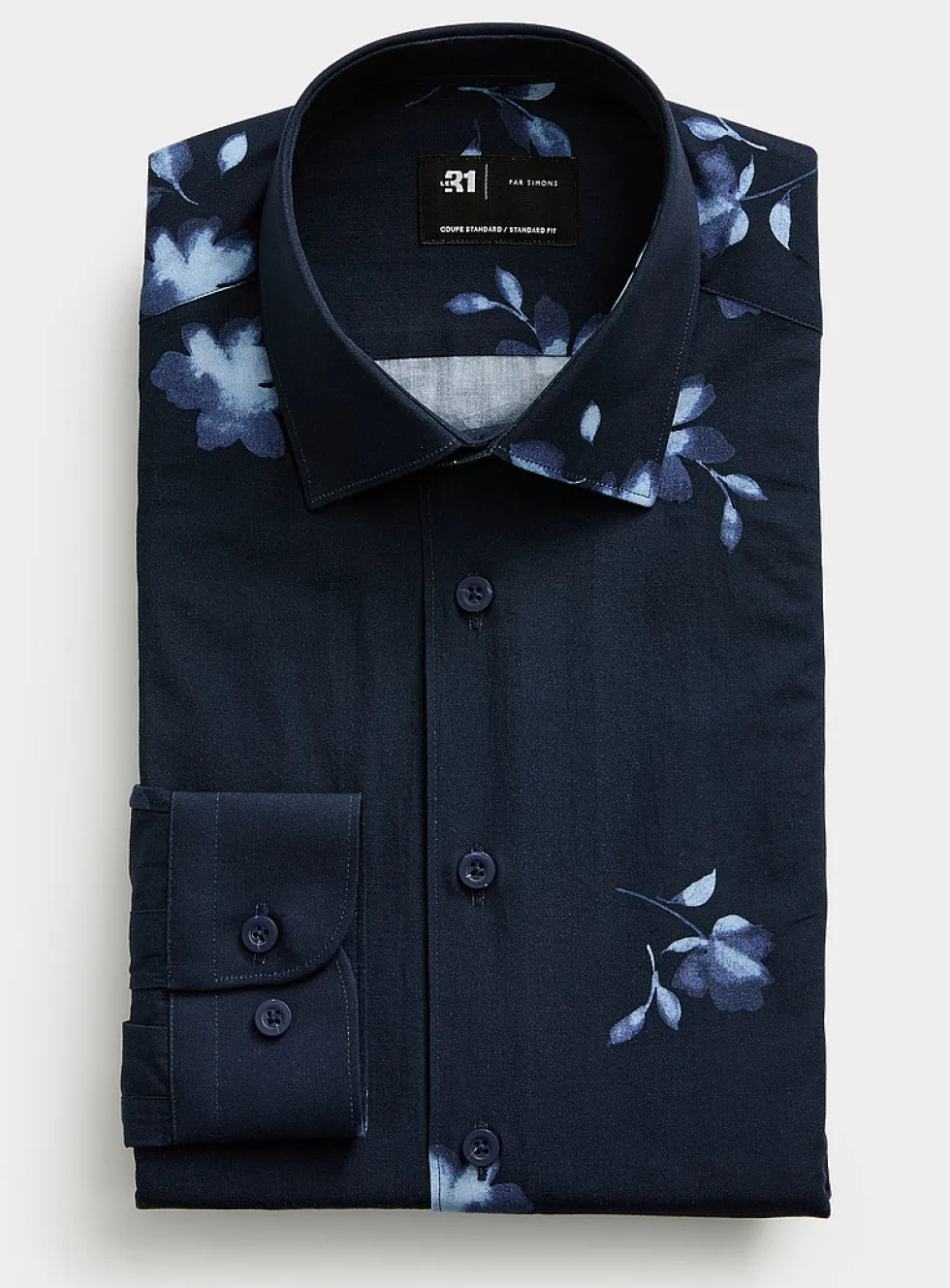 Blue floral silhouette shirt