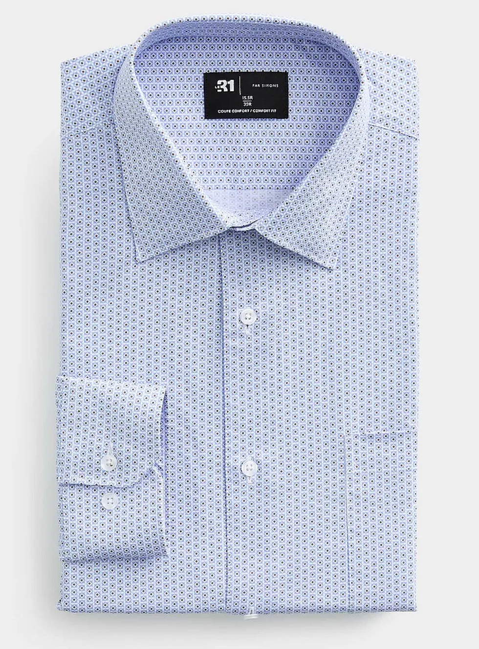 Blue geo mosaic shirt
