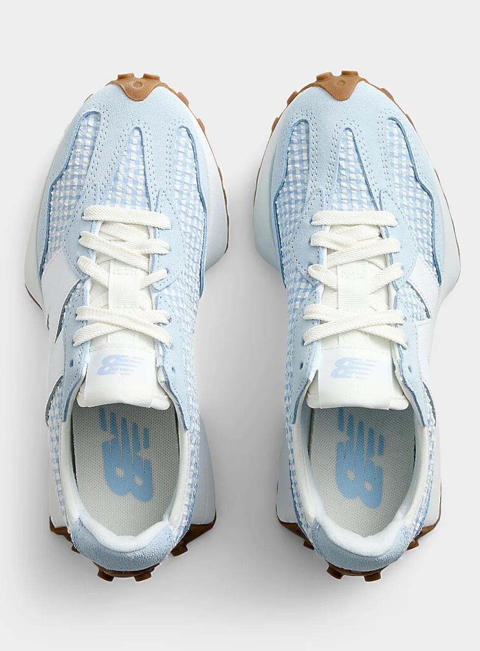 Blue gingham 327 sneakers