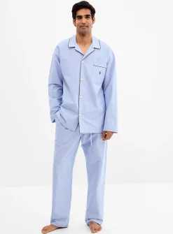 Blue heather piped pyjama set