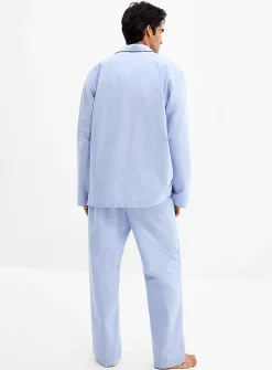 Blue heather piped pyjama set