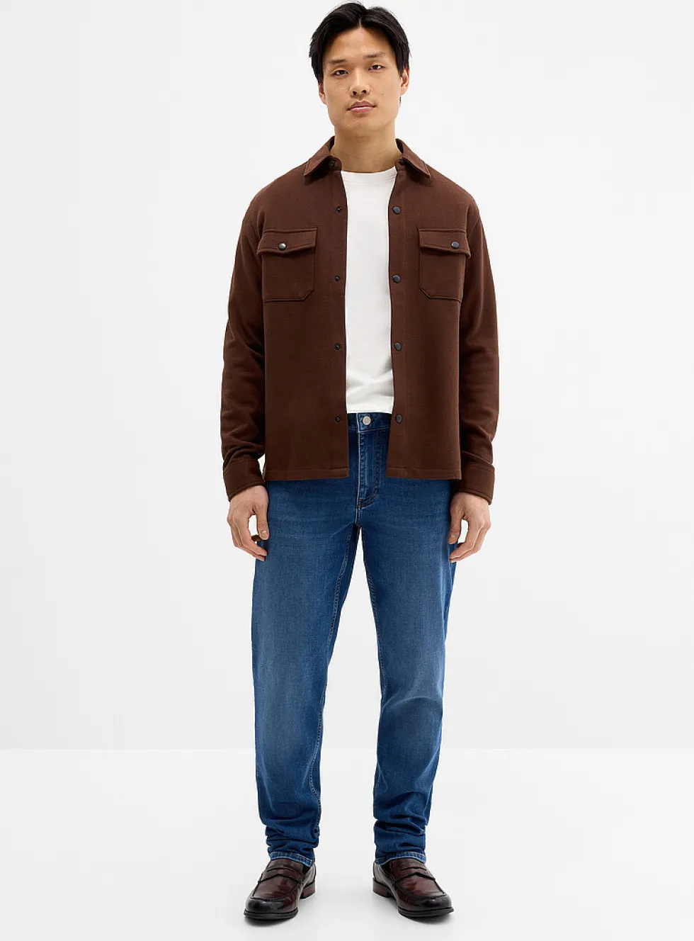 Blue knit-style backing jean