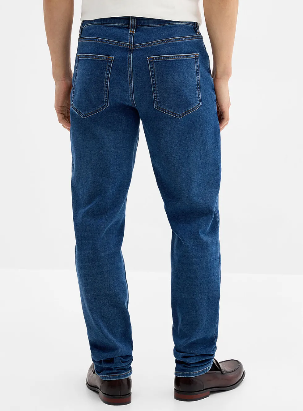 Blue knit-style backing jean