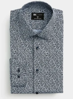Blue mini-flower shirt