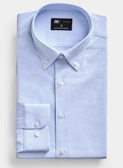Blue mini-gingham shirt