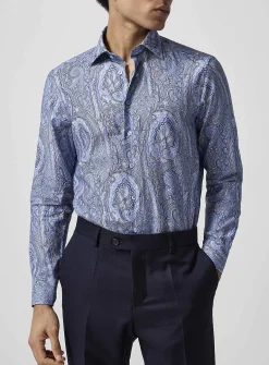 Blue paisley shirt
