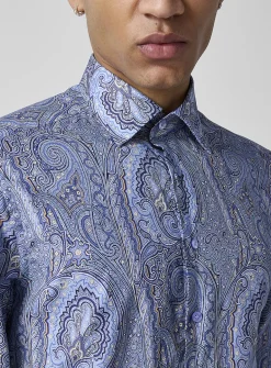 Blue paisley shirt
