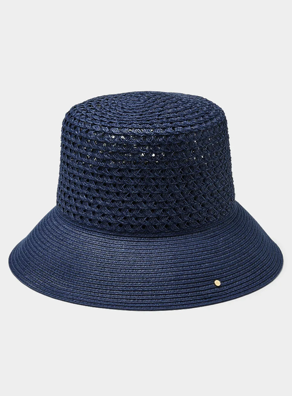 Blue paper straw openwork cloche
