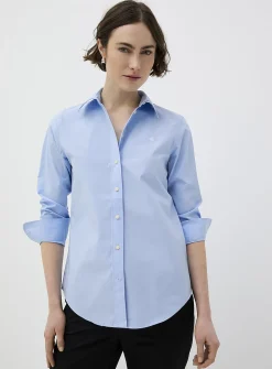 Blue poplin shirt
