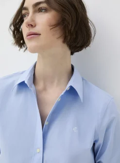 Blue poplin shirt