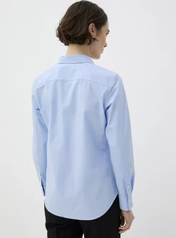 Blue poplin shirt