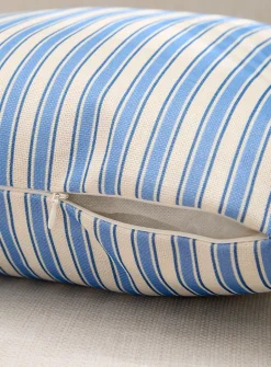 Blue stripes removable-cover outdoor cushion
