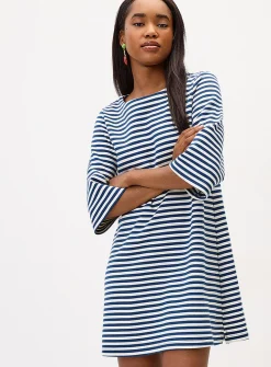 Blue stripes T-shirt dress