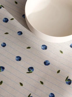 Blueberry season coated tablecloth