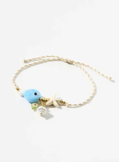 Blue-fish charm bracelet