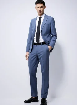 Blue-grey stretch suit