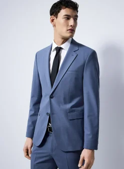 Blue-grey stretch suit