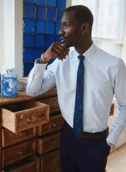 Blue-stripe Oxford shirt