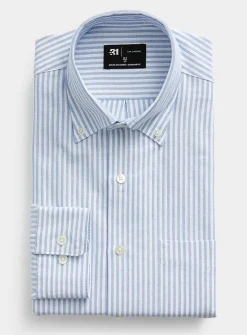 Blue-stripe Oxford shirt